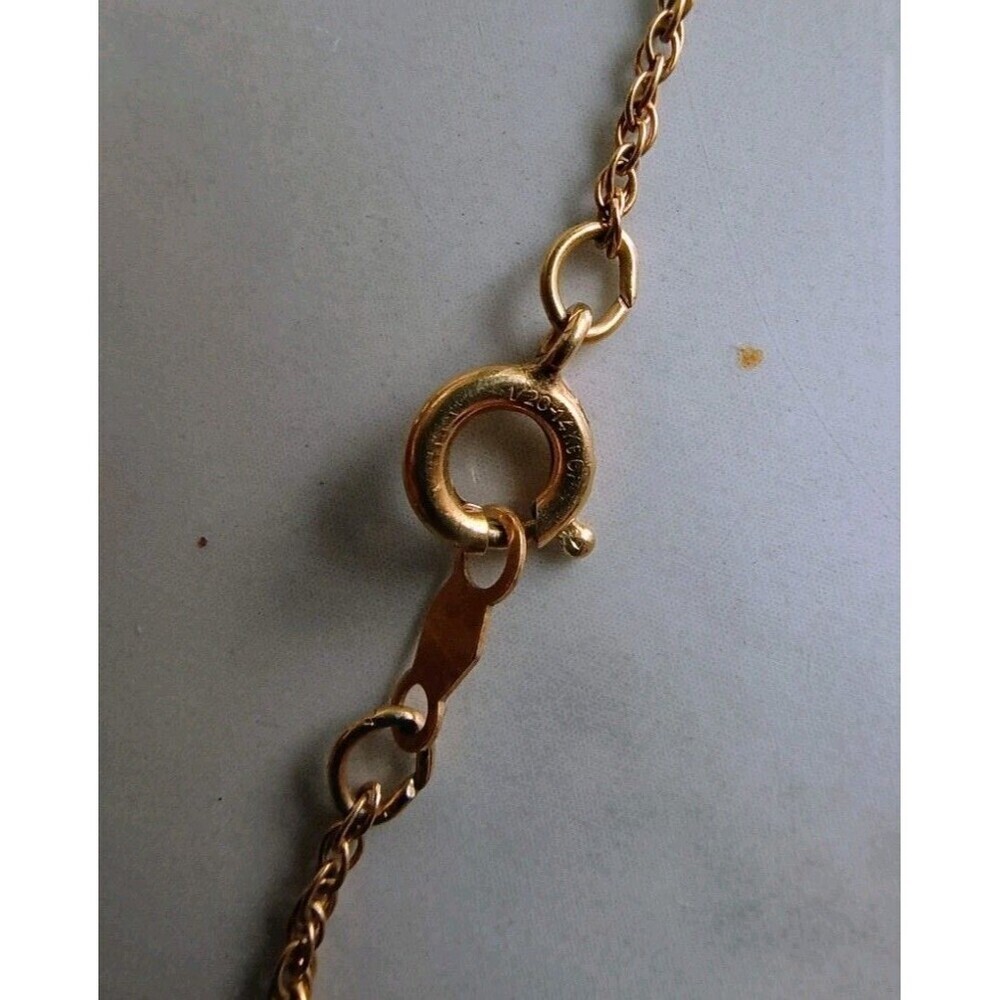 VTG Natural Banded Agate Slice Necklace 14k Gold Filled Stone Pendant Raw Quartz - Picture 4 of 8